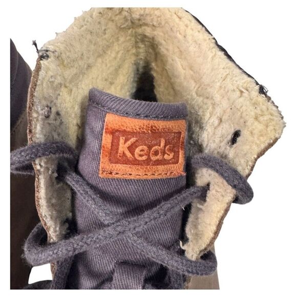 KEDS WOMEN'S faux fur boot shoe LACE UP SIZE 7 tan - Picture 2 of 4